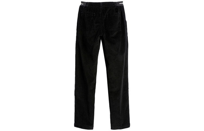 adidas adidas Solid Color Corduroy Straight Sports Pants/Trousers/Joggers Black HC2201 outlook