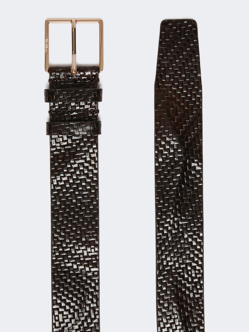 Max Mara Braided leather belt - BLACK outlook