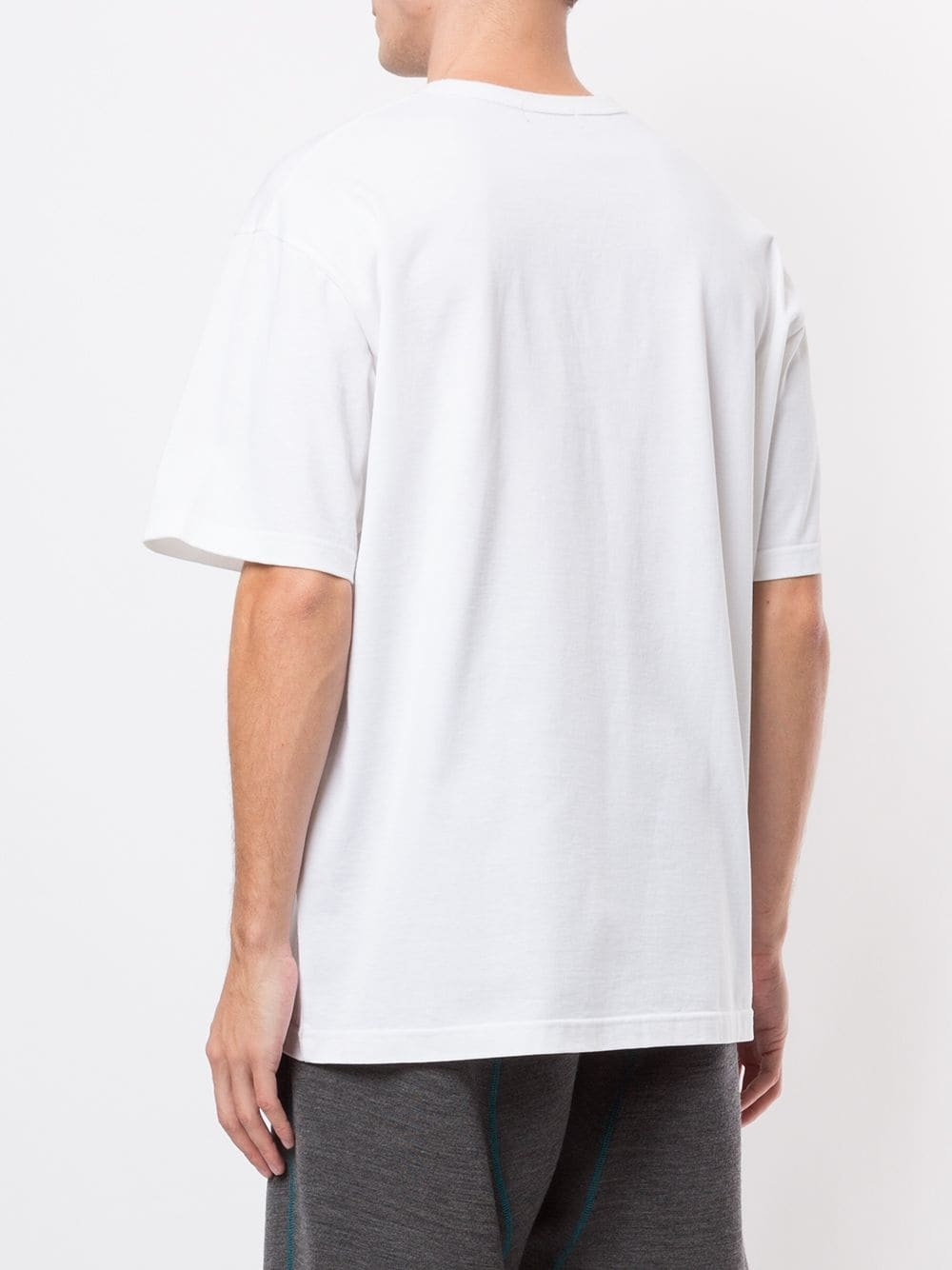 logo text print round neck T-shirt - 4