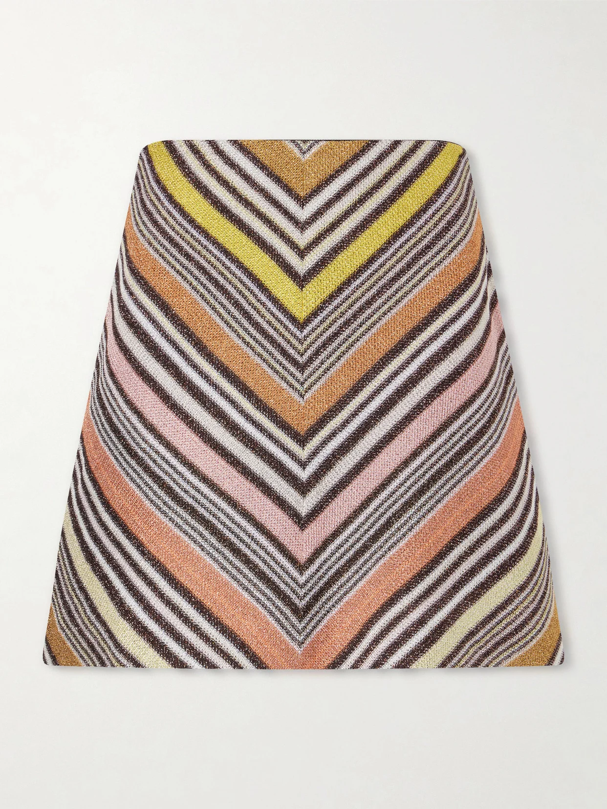 Striped Metallic Crochet-knit Mini Skirt - 1