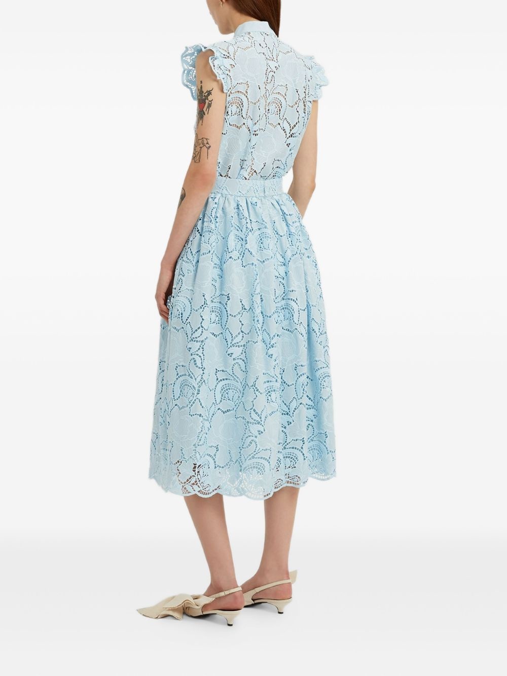 floral-lace midi skirt - 4