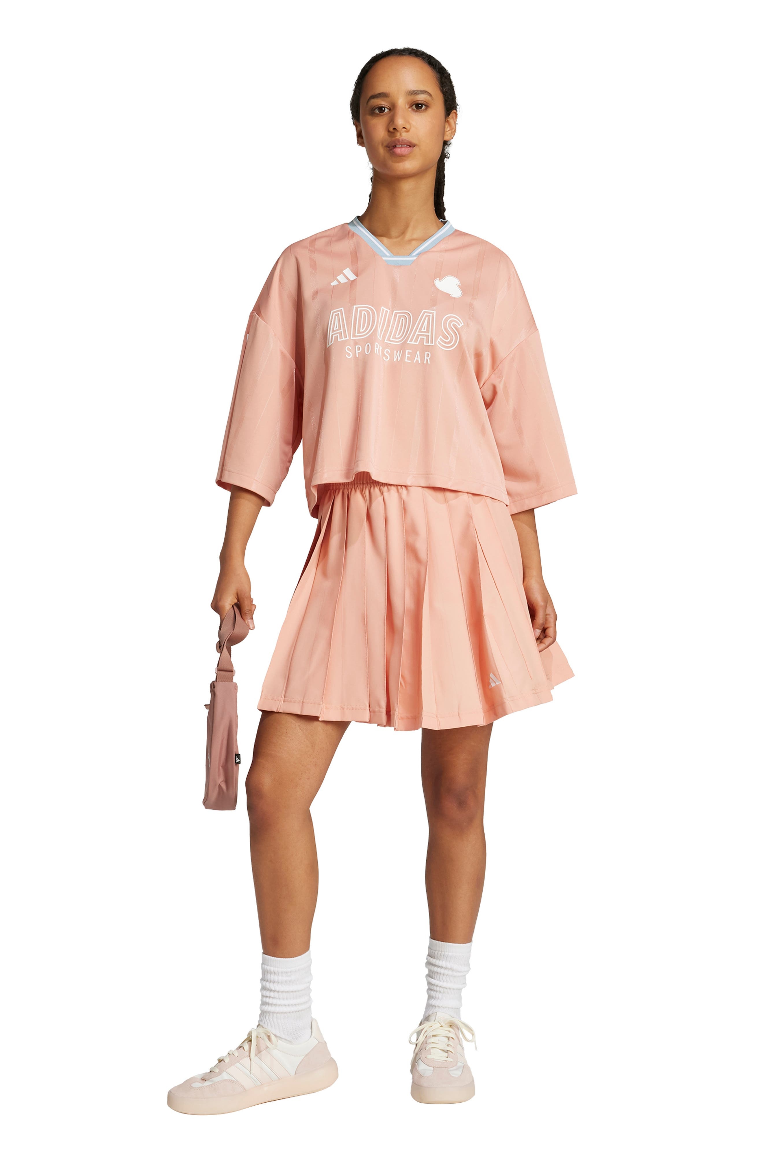adidas Tiro Pleated Miniskirt in Ambient Blush at Nordstrom - 6
