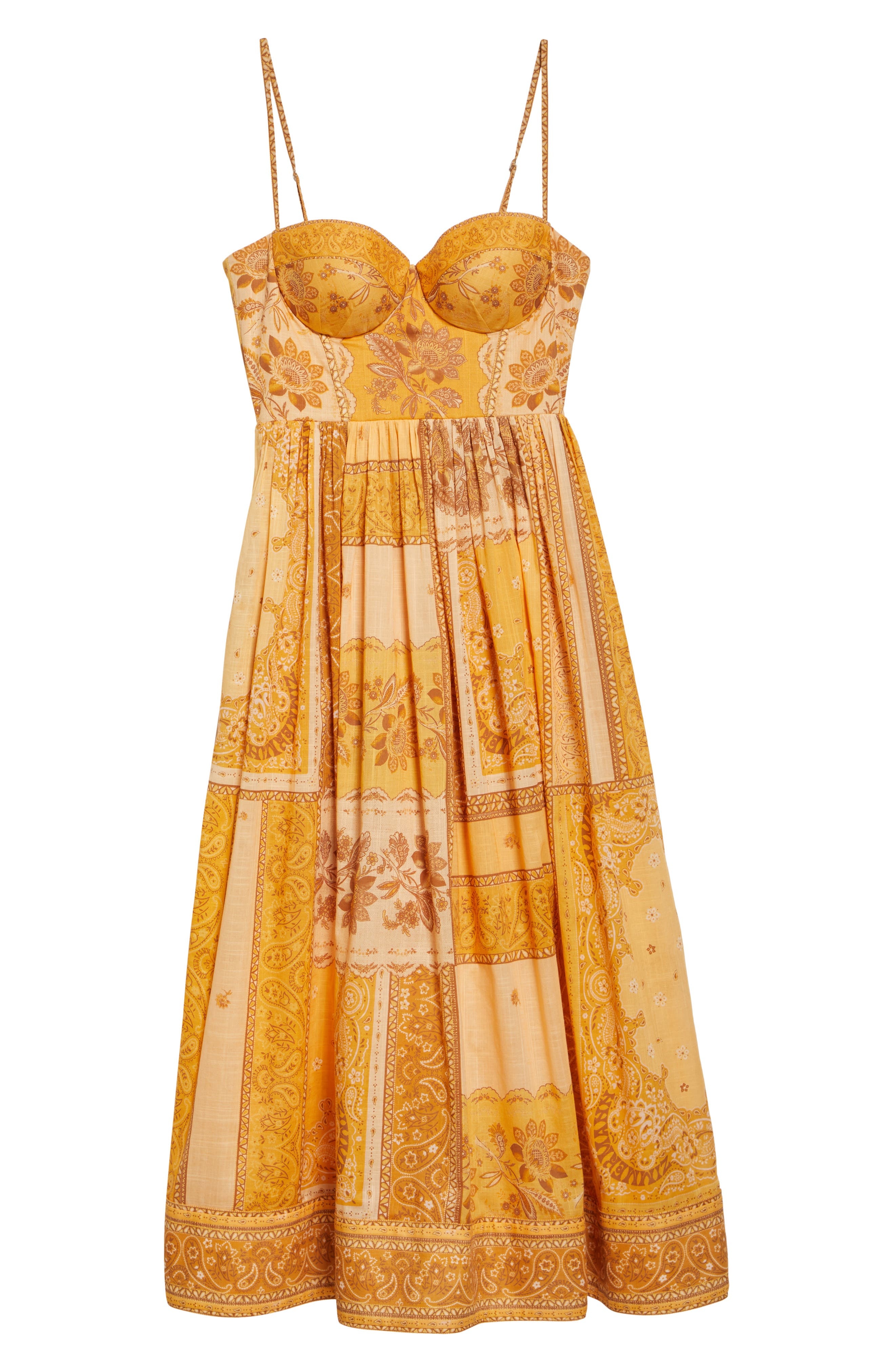 Zimmermann Lucky Bandana Print Cotton Midi Dress in Mustard Bandana at Nordstrom - 5