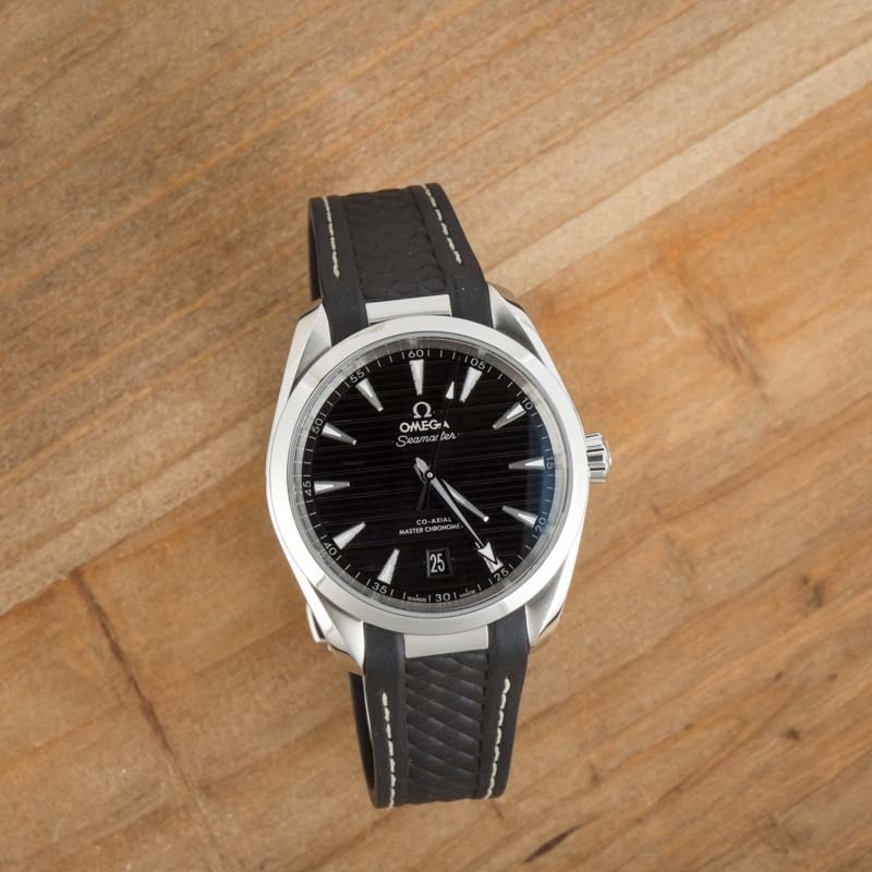 Used Omega Seamaster Aqua Terra 150M Black Horizontal Teak Dial - 6