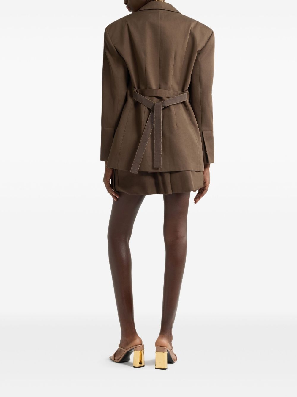 belted gabardine jacket - 3