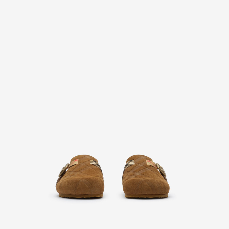 Burberry Check Shearling Urchin Clogs outlook