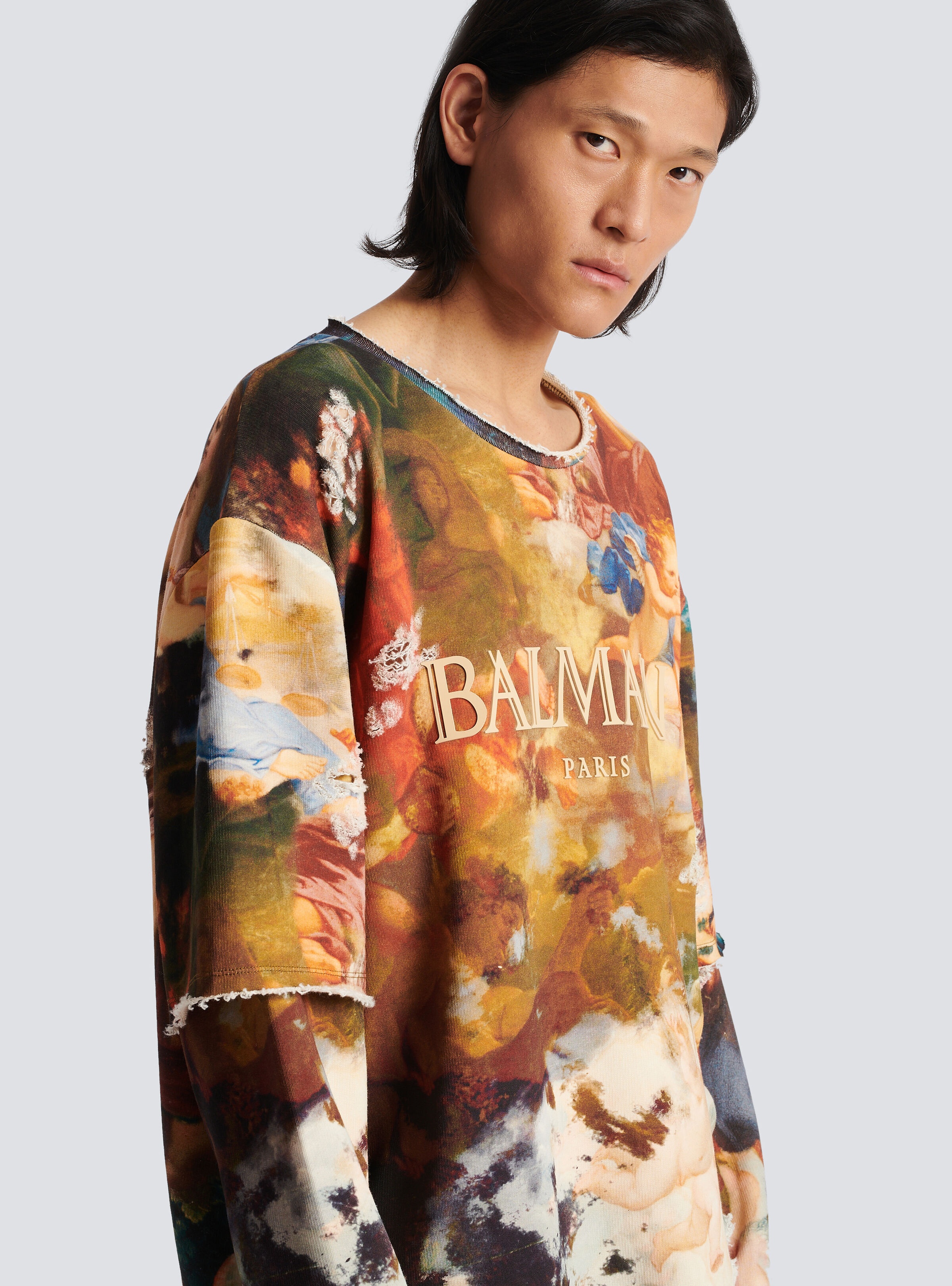 Sky print trompe-l'oeil sweatshirt - 6