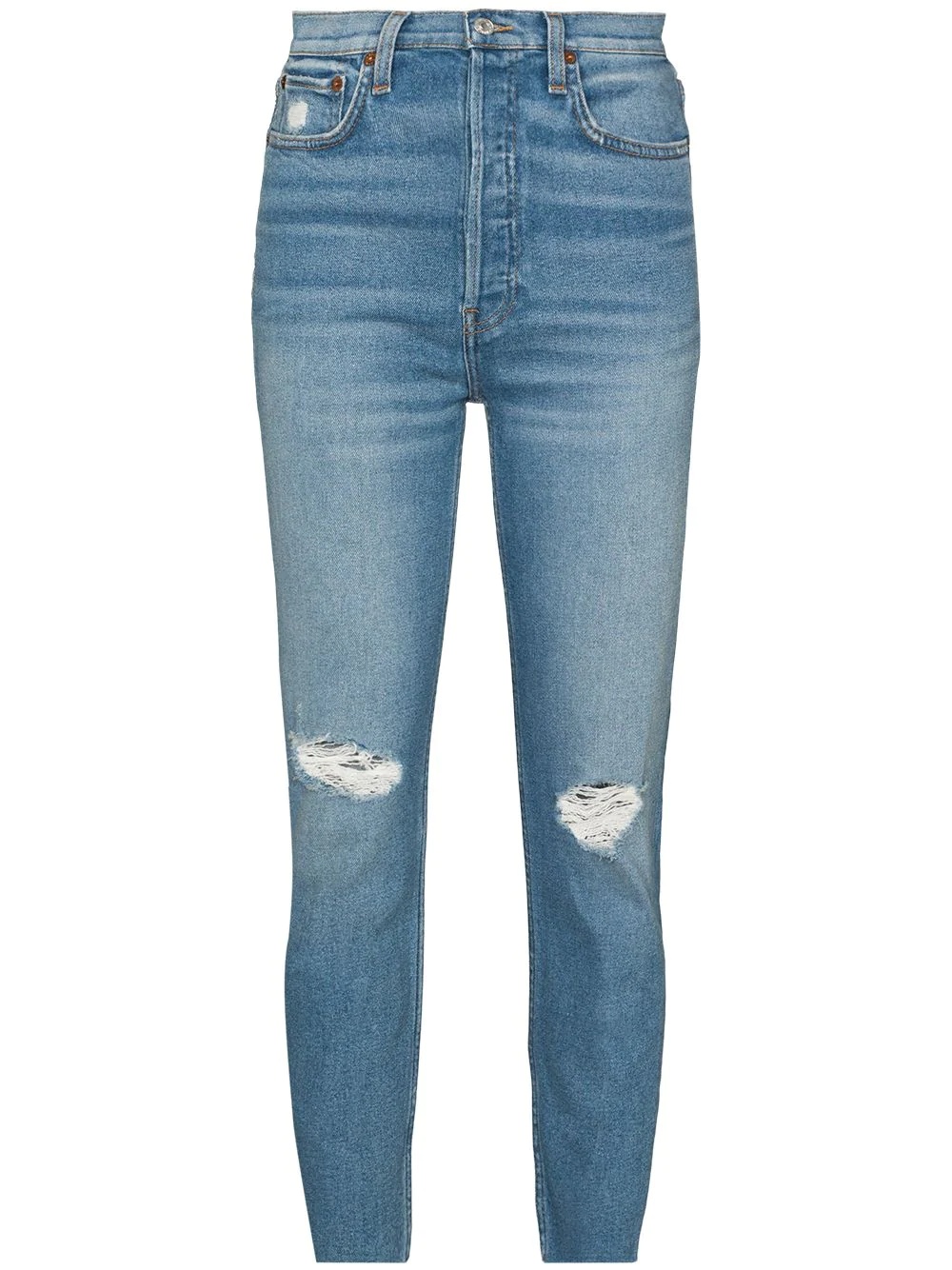 distressed skinny jeans - 1