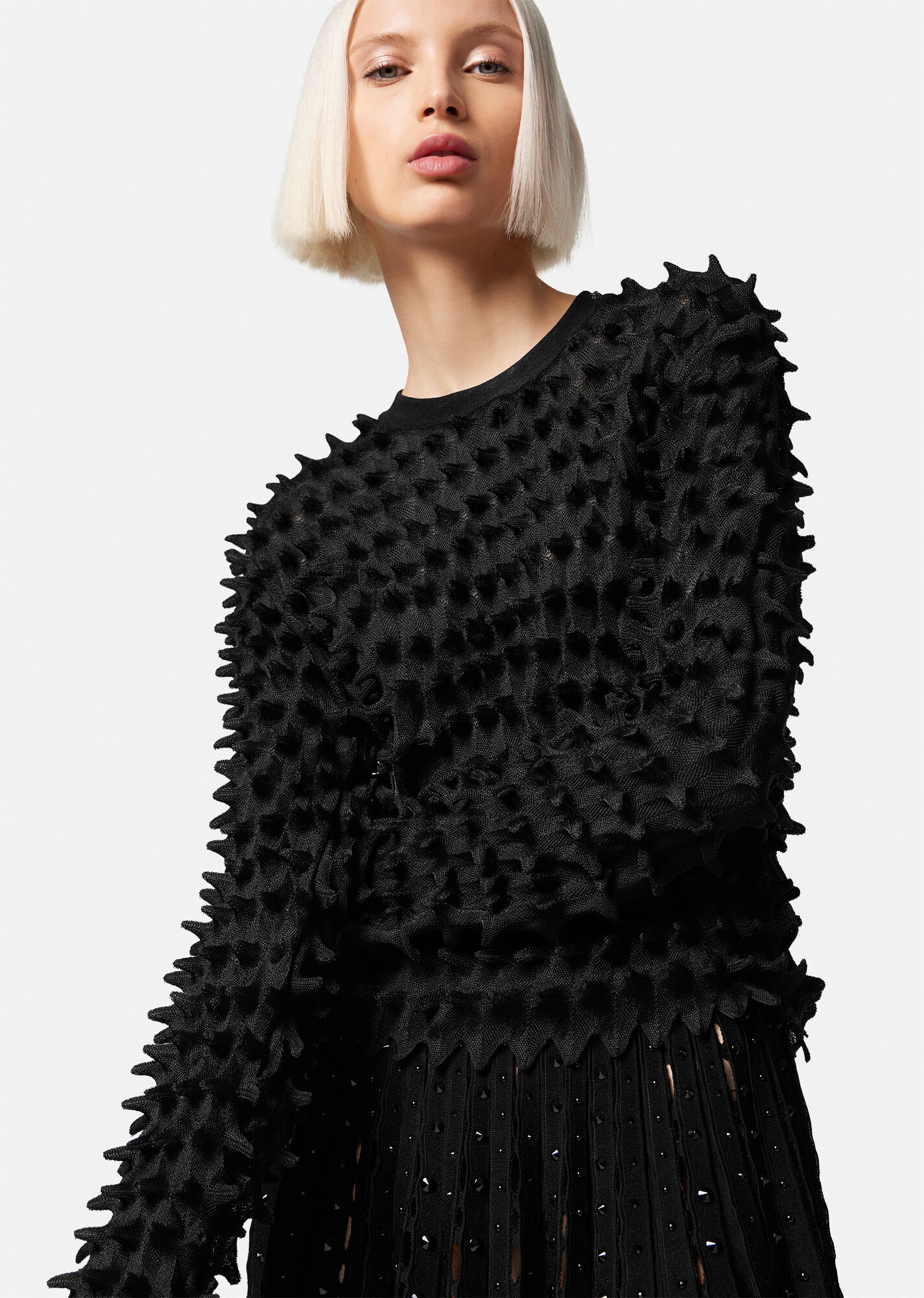 Spiked Textured Sweater - 5