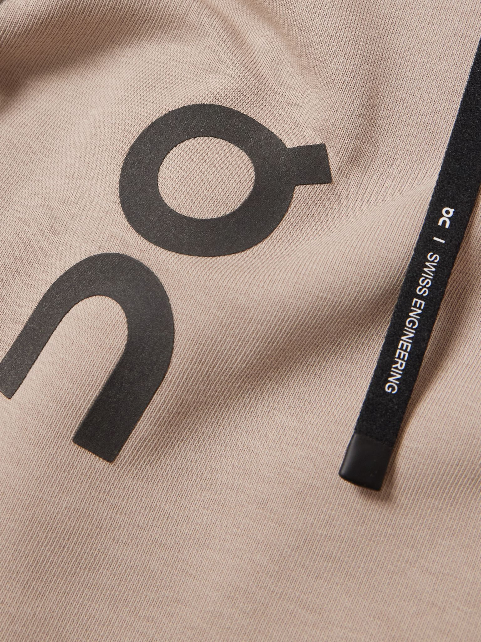 Club Logo-Print Organic Cotton-Blend Jersey Hoodie Beige - 4