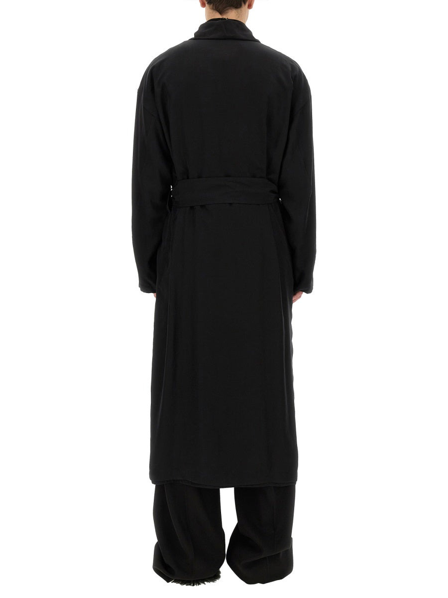 Balenciaga Men Belted Trench Coat - 2