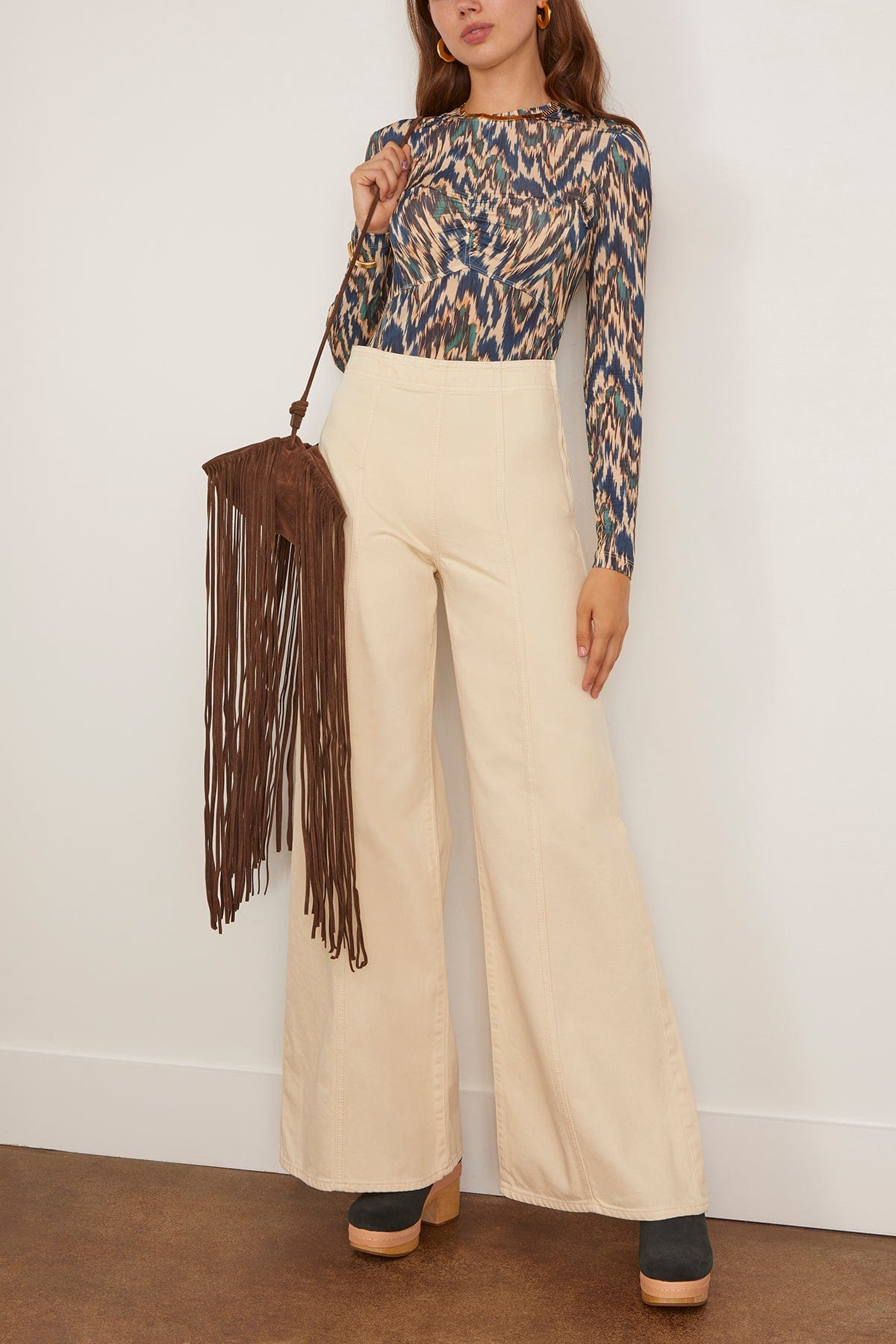 Neri Long Sleeve Ruched Top in Riverslate - 2