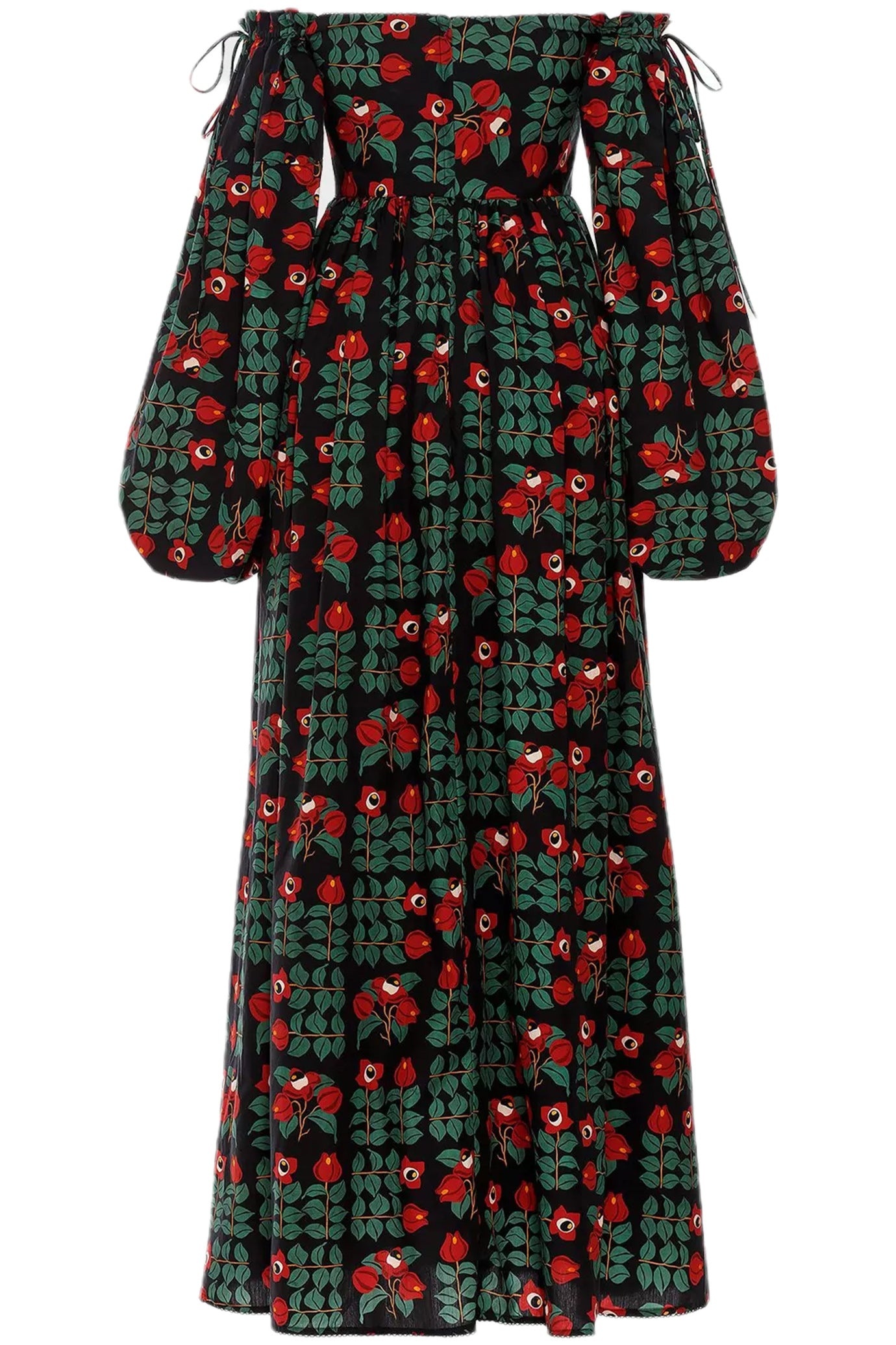 ALHELI PRINTED COTTON OFF-THE-SHOULDER MAXI DRESS - 5