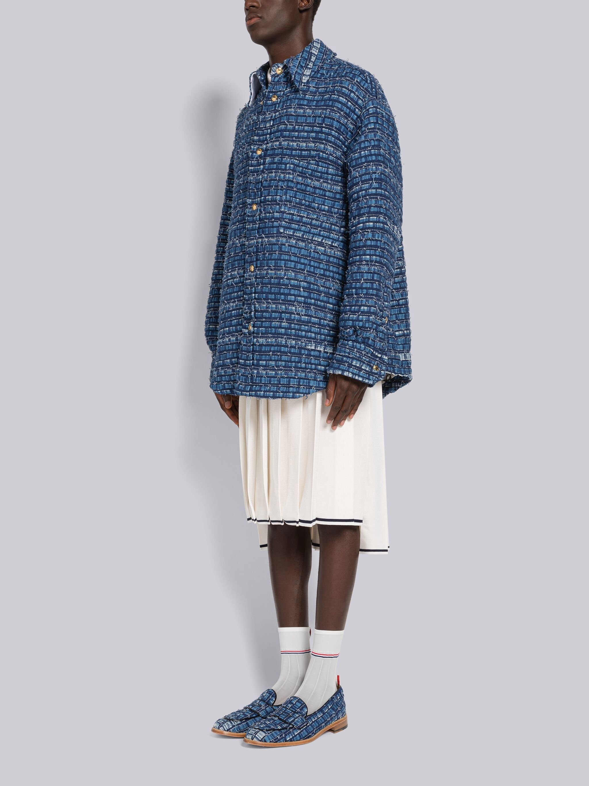 Denim Ribbon Tweed Varsity Penny Loafer - 5