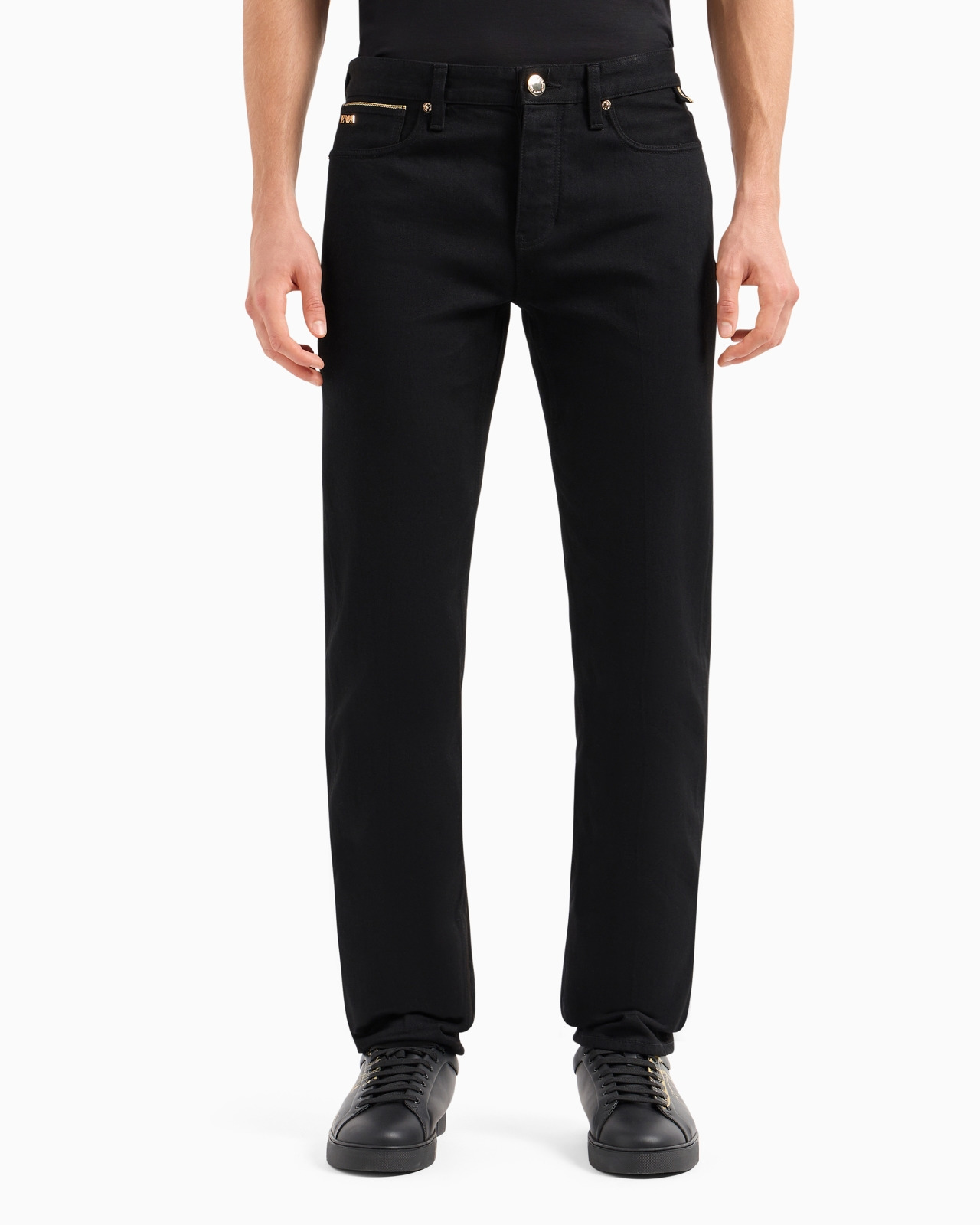 J75 Slim-fit stretch denim jeans with gold details - 4