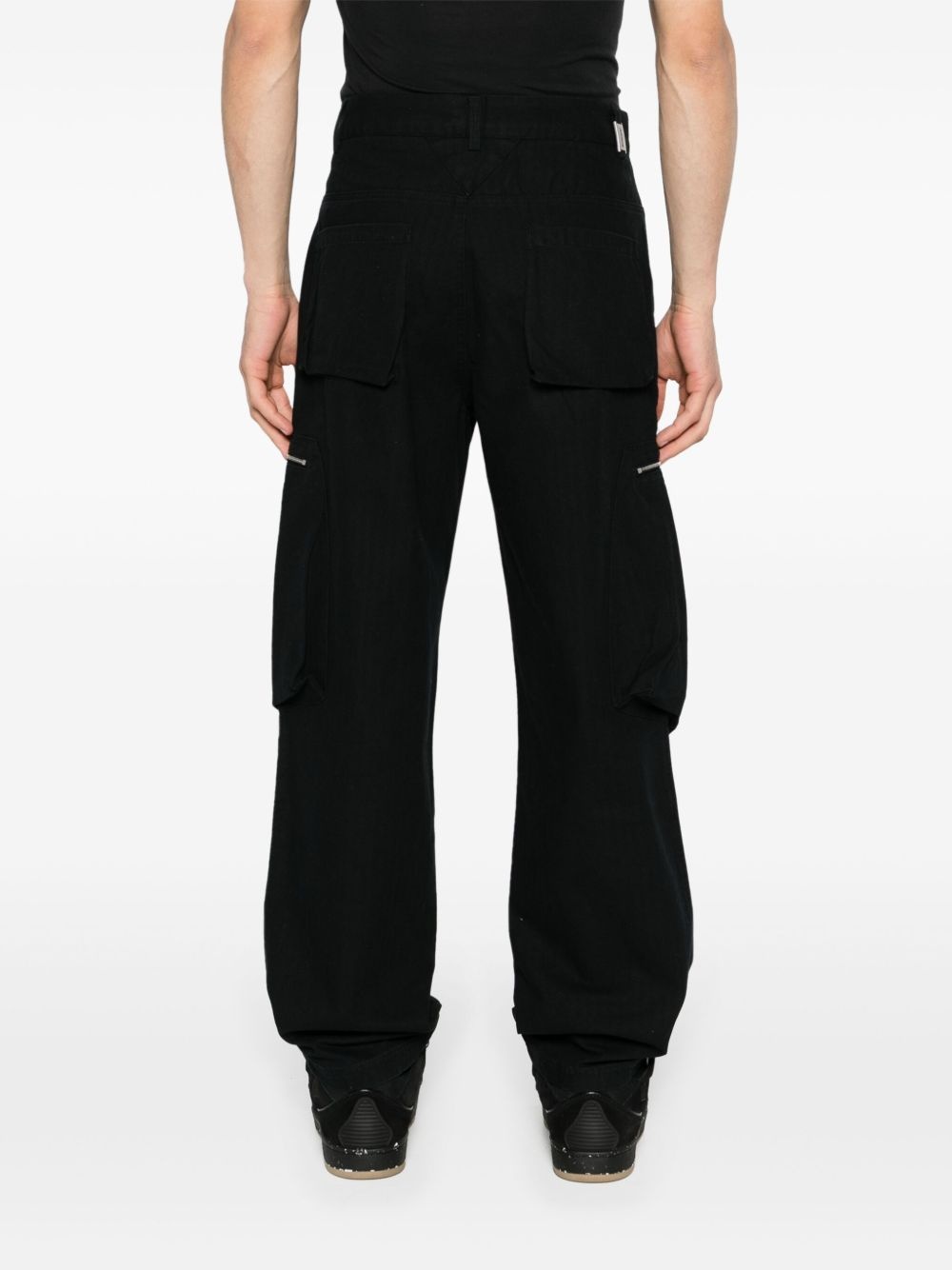 herringbone straight-leg trousers - 4