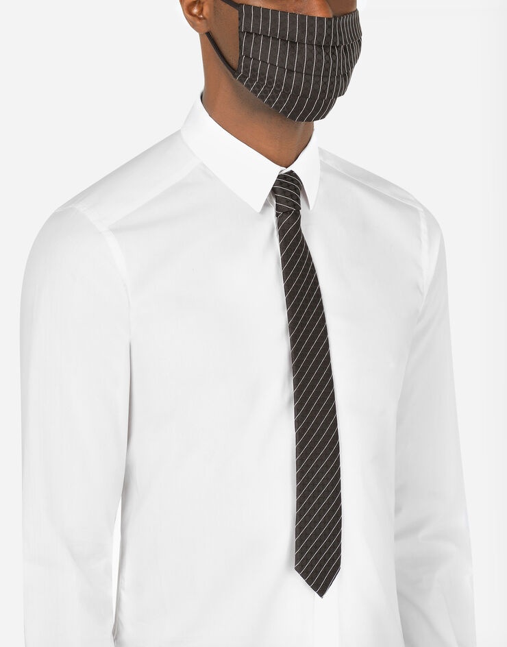 Pin-stripe jacquard face mask and tie set - 1