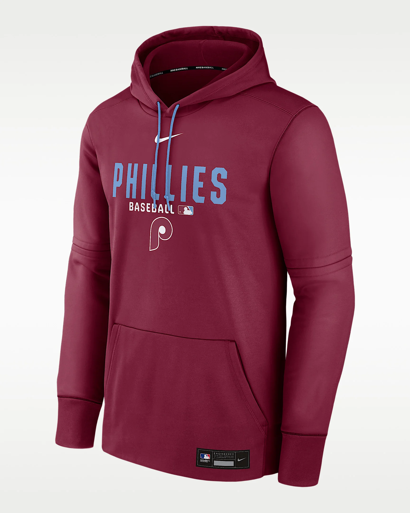Philadelphia Phillies Authentic Collection Men's Nike Therma MLB Pullover Hoodie - 1