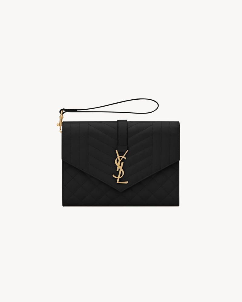 ENVELOPE FLAP POUCH IN MIX MATELASSÉ GRAIN DE POUDRE LEATHER - 1
