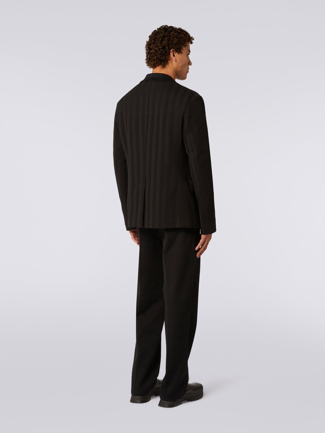 Cotton and viscose chevron jacket - 4