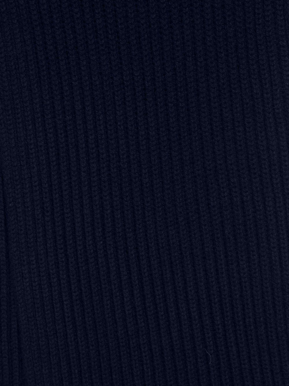 logo-patch ribbed-knit scarf - 2