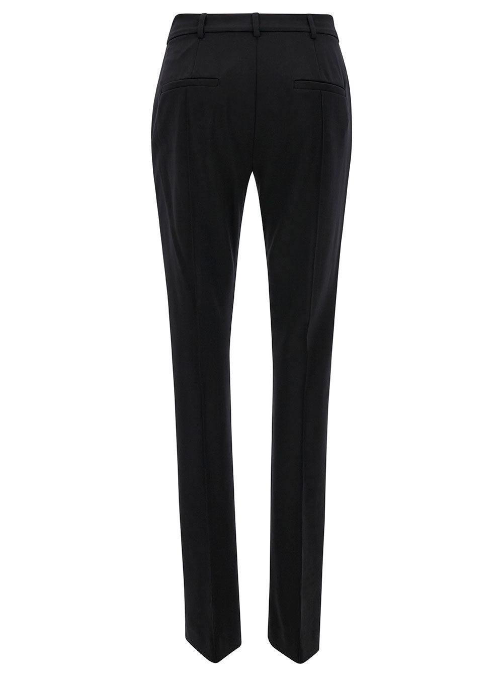 Sportmax Women Black Cigarette Pants With Pences In Polyammide Stretch Woman - 2