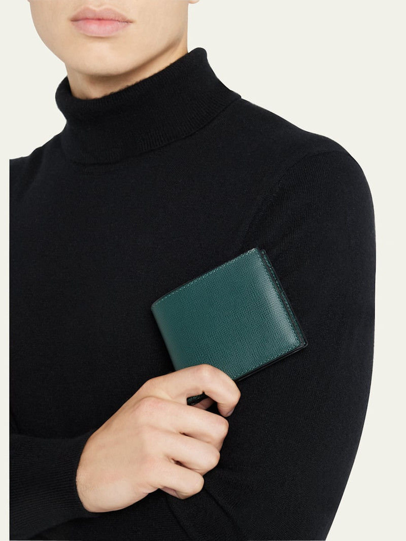 Valextra Men's Leather V-Cut Bifold Wallet outlook