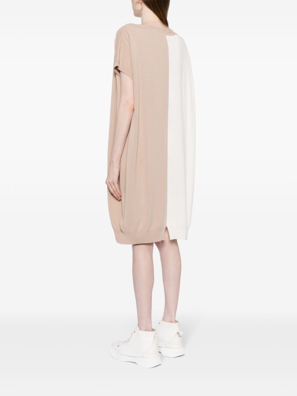 two-tone knitted dress - 4