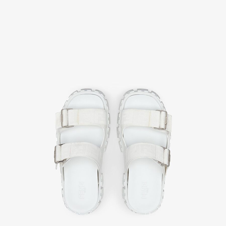 White fabric sandals - 4