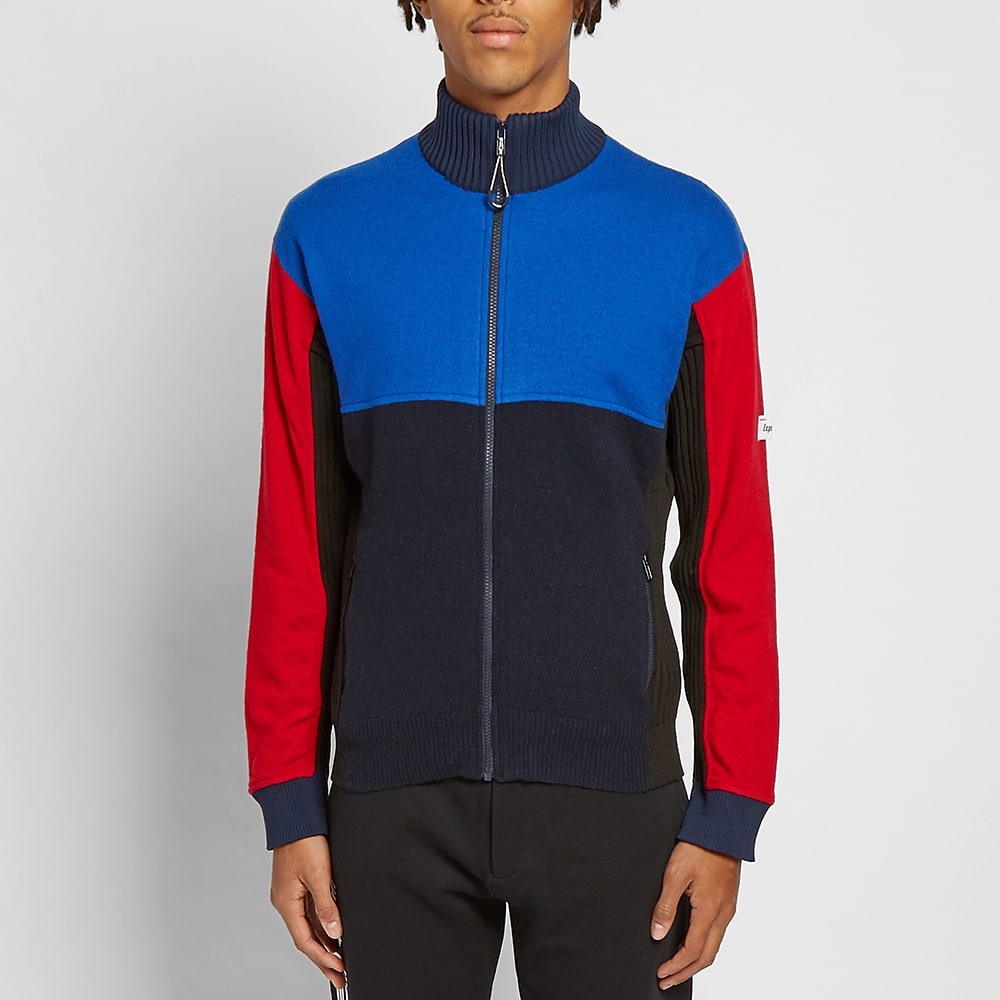 Kenzo Felted Colourblock Zip Knit Track Top - 3