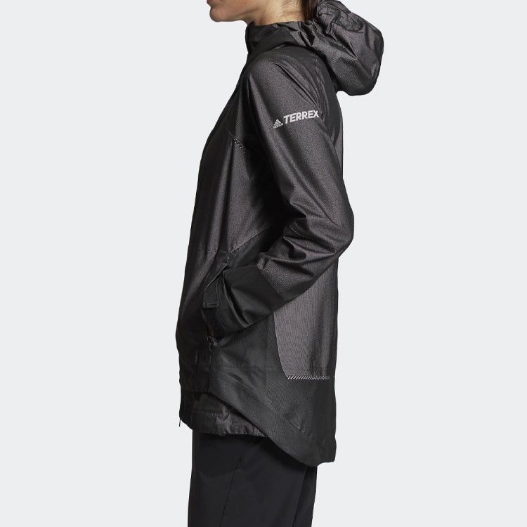 (WMNS) adidas Outdoor Windproof Jacket Black DZ0796 - 4