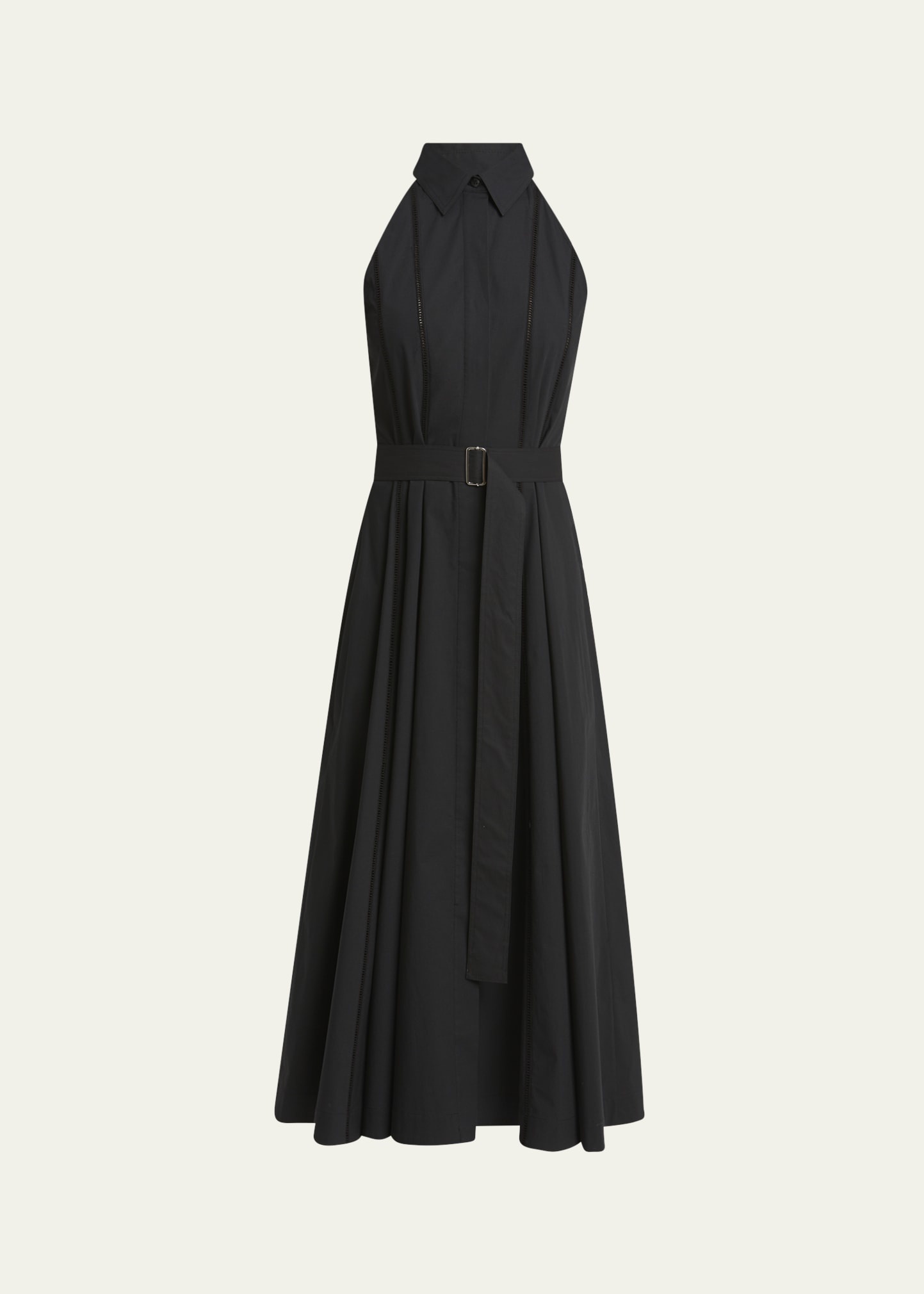 Dorothy Belted Ladder Stitch Poplin Midi Dress - 1