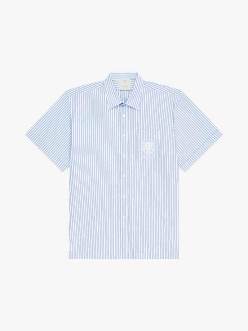 STRIPED GIVENCHY CREST SHIRT IN COTTON - 1