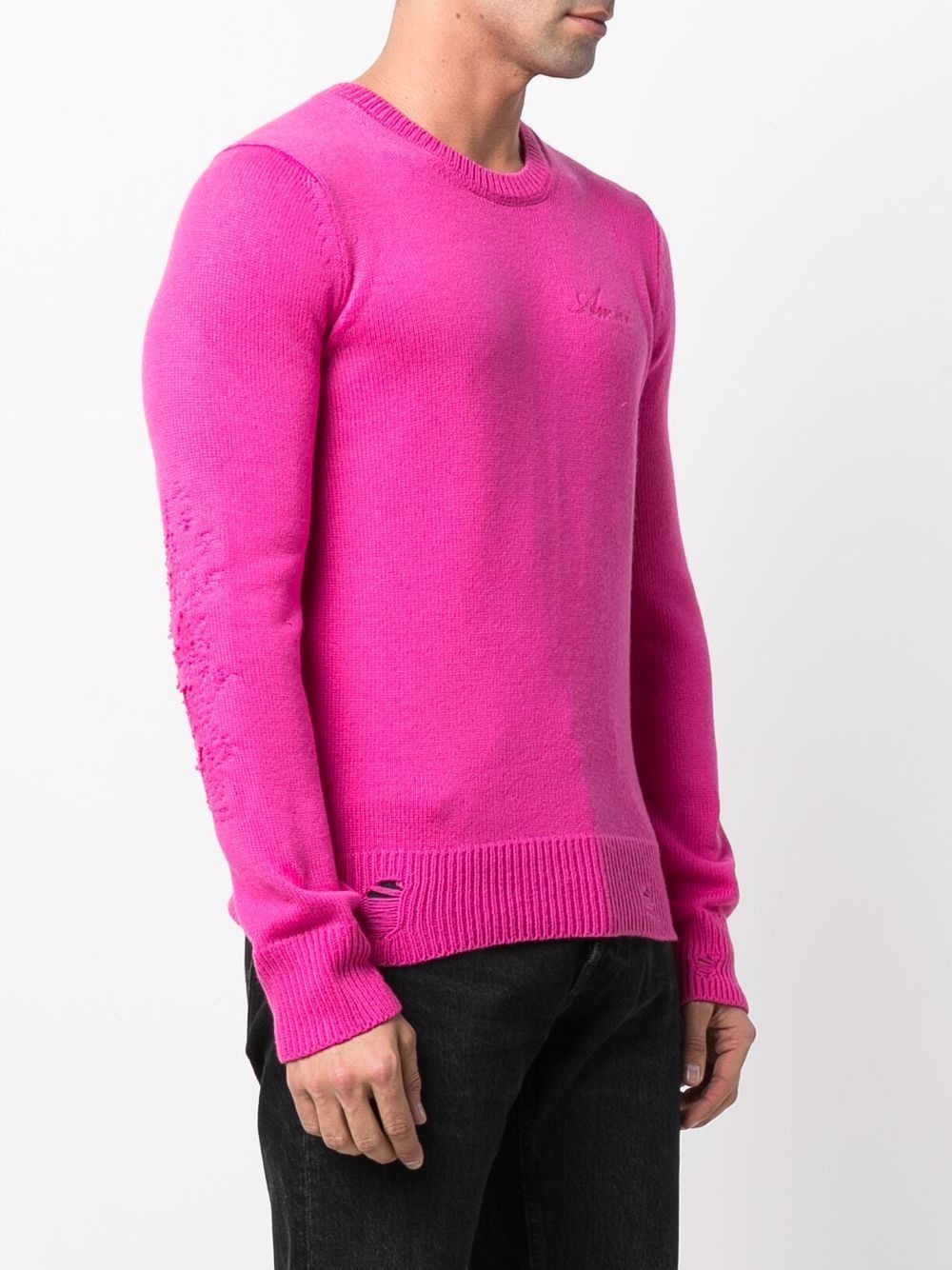 distressed-effect cashmere jumper - 3