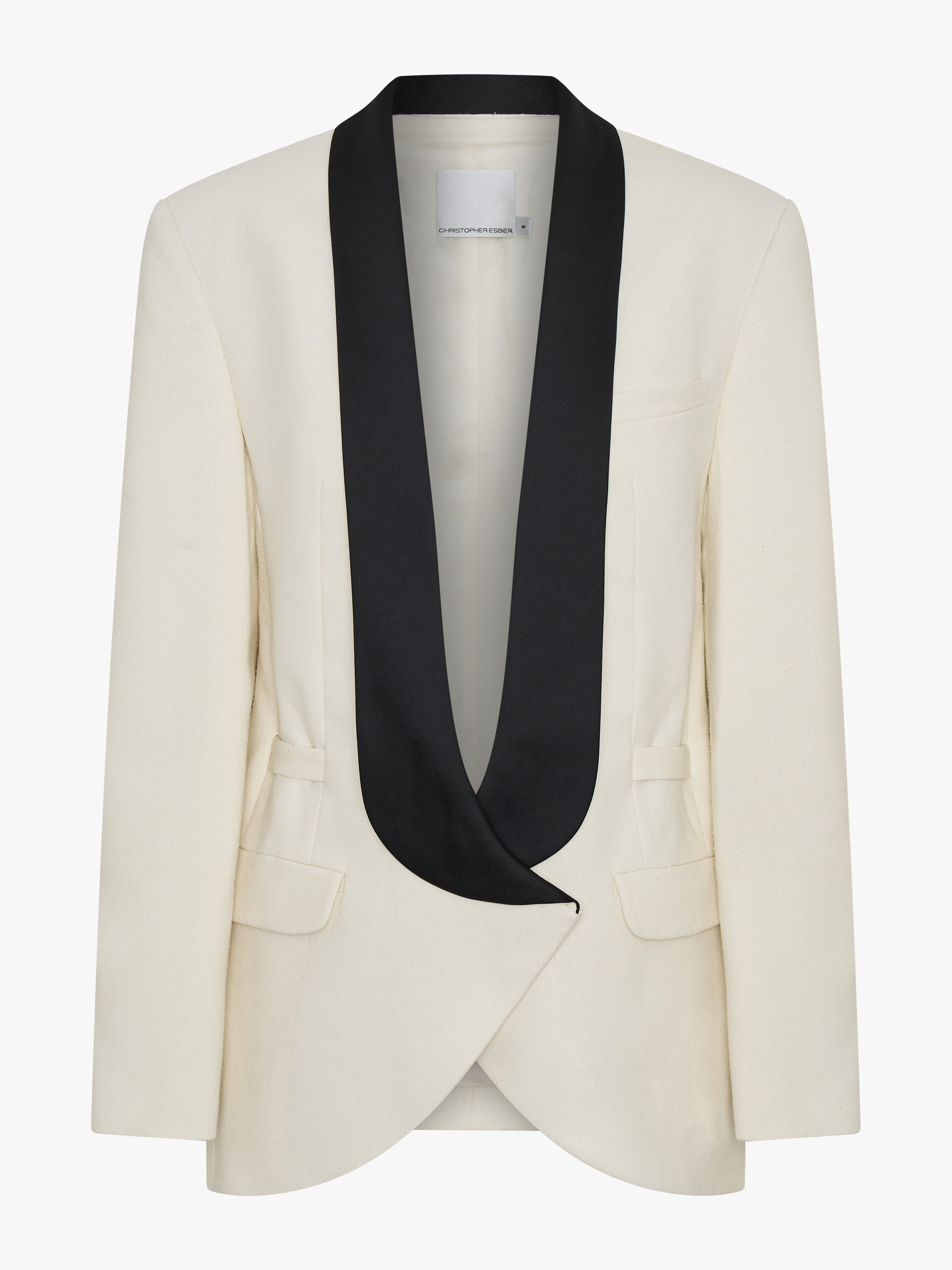 Tuxedo Contrast Silk Blazer - 7