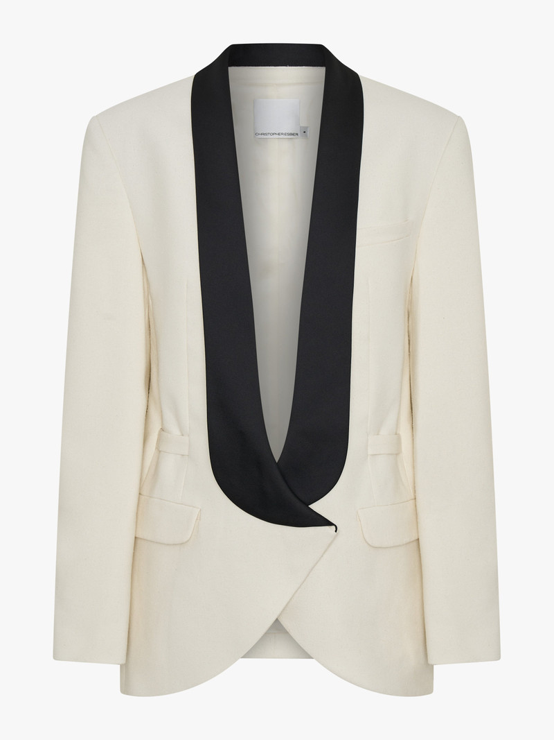 Tuxedo Contrast Silk Blazer 7