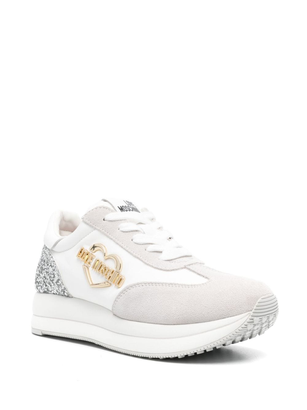logo-plaque suede sneakers - 2