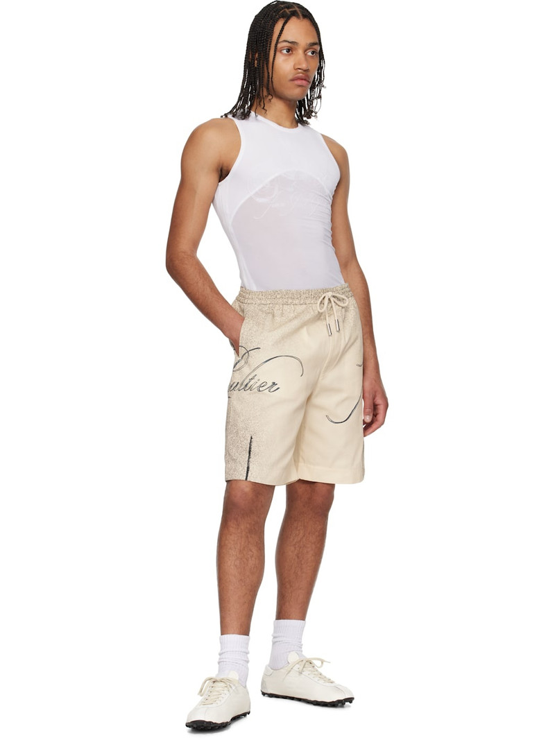 Jean Paul Gaultier Beige 'The Multi-Tattoo' Shorts outlook