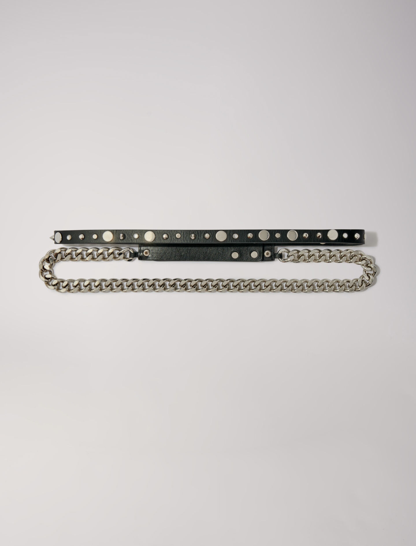 Double leather and chain belt - 1