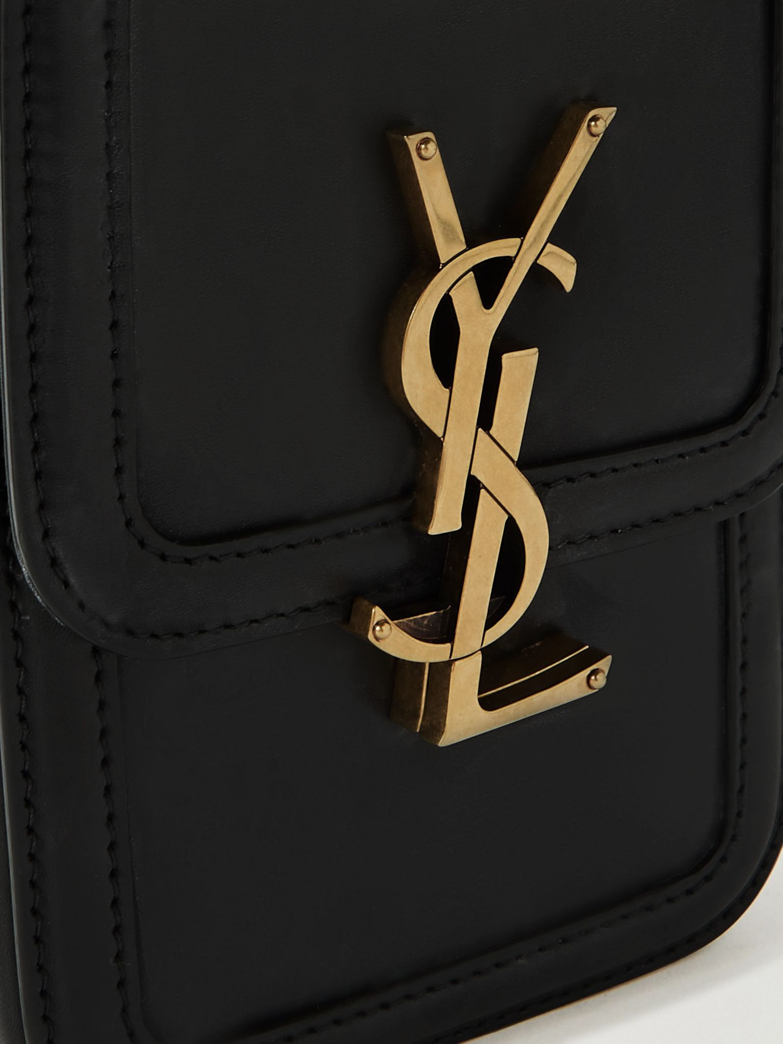 Solferino Mini Logo-Embellished Leather Messenger Bag Black - 4