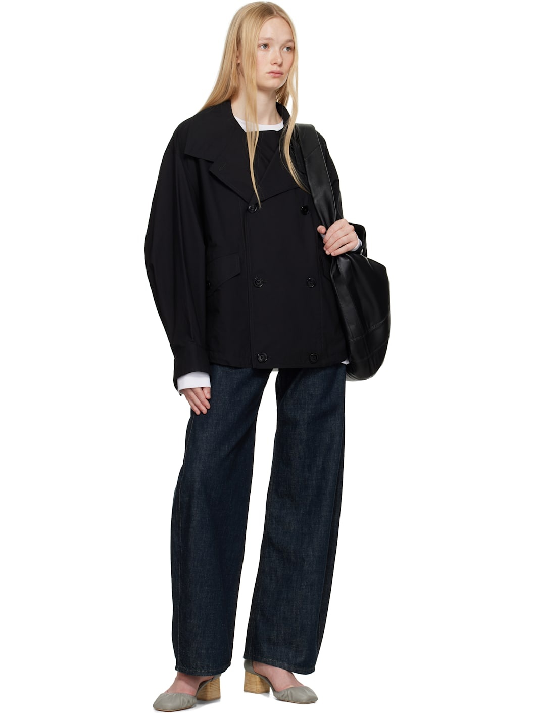 Black Double Flap Light Jacket - 4