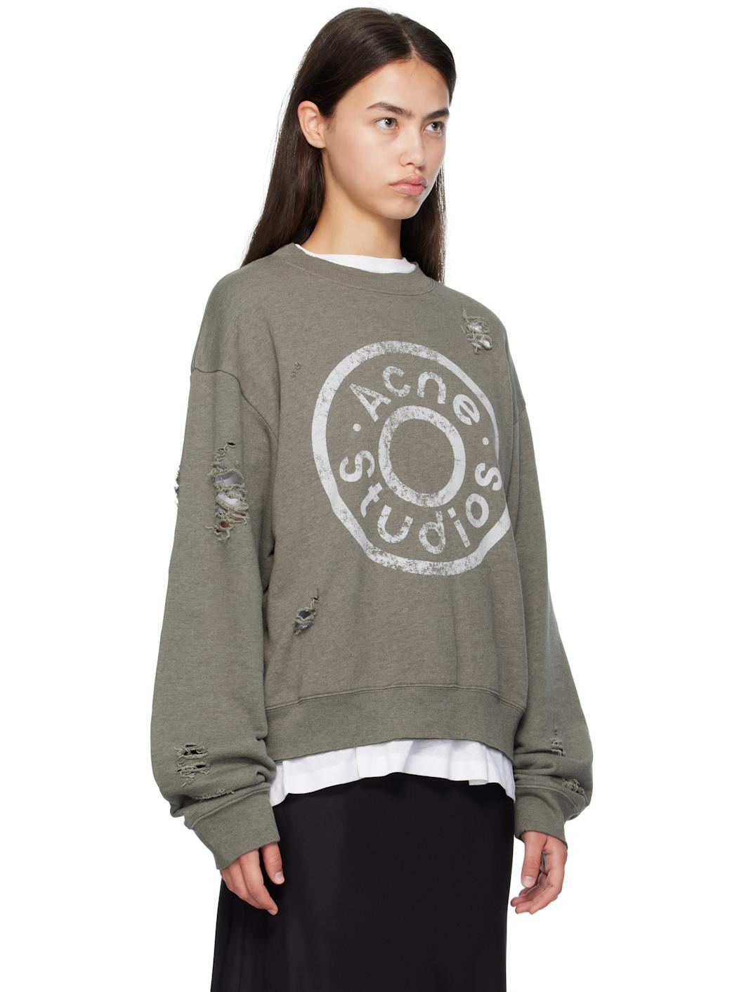 Gray Printed Logo Sweatshirt - 2
