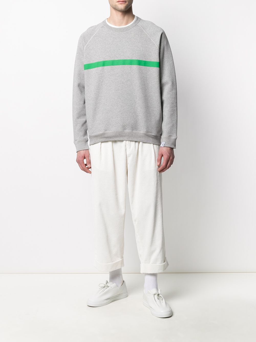 horizontal-stripe crew-neck sweatshirt - 2