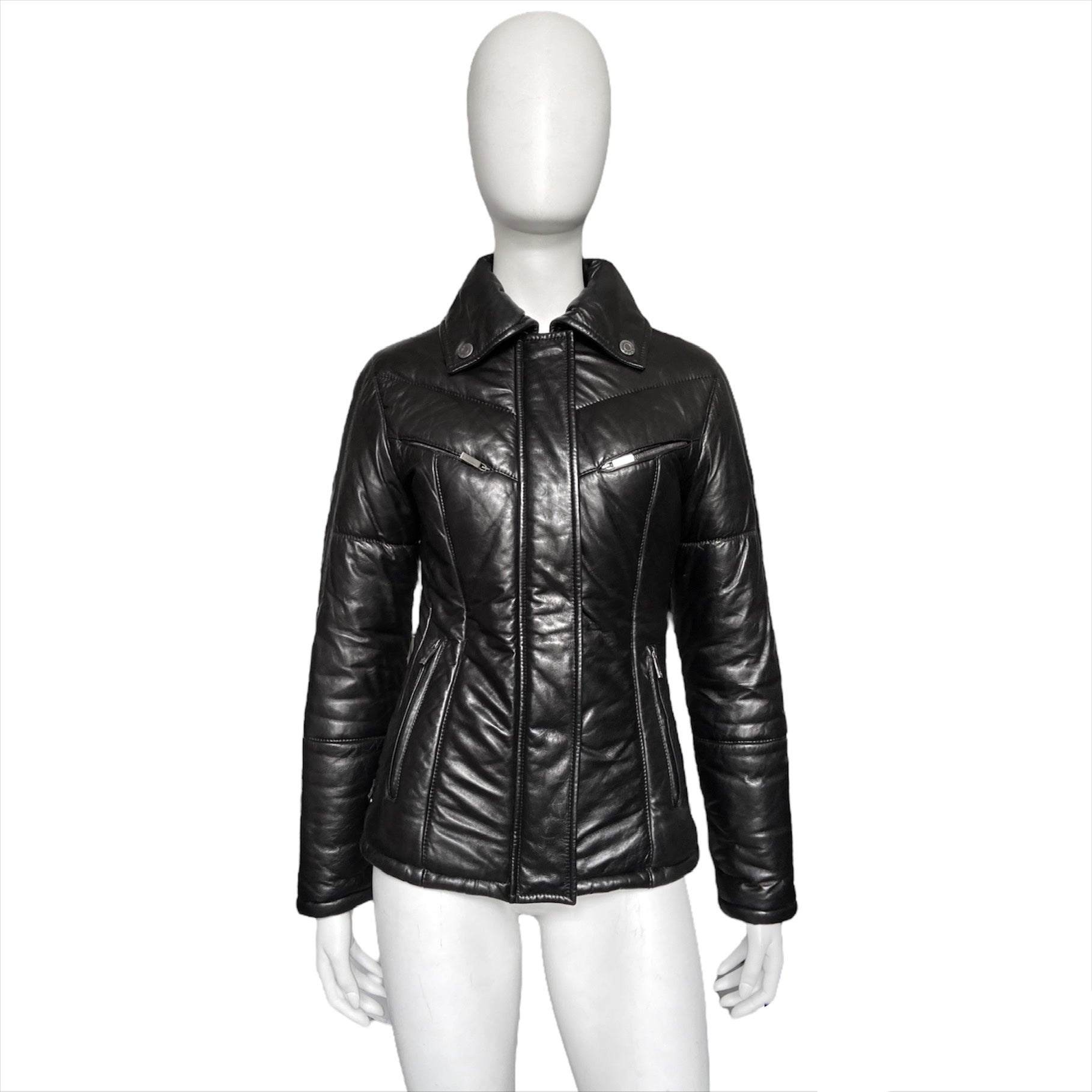 Gucci Fall 1998 Tom Ford Lambskin Leather Quilted Down Puffer Jacket 38 - 3