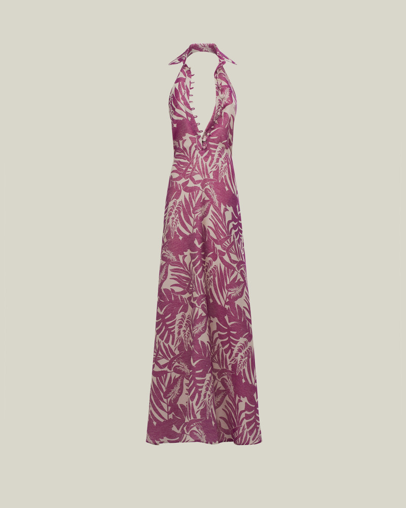 Barbara Tropical Dress in Plum 1
