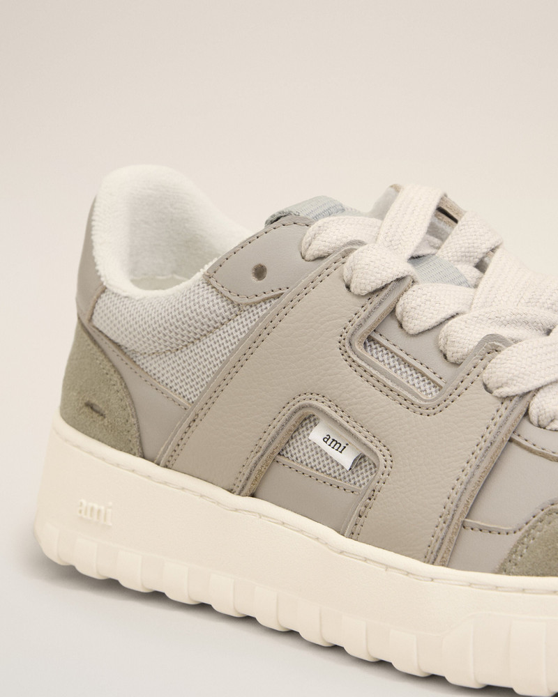 GREY COWHIDE LEATHER A WALK SNEAKERS 5