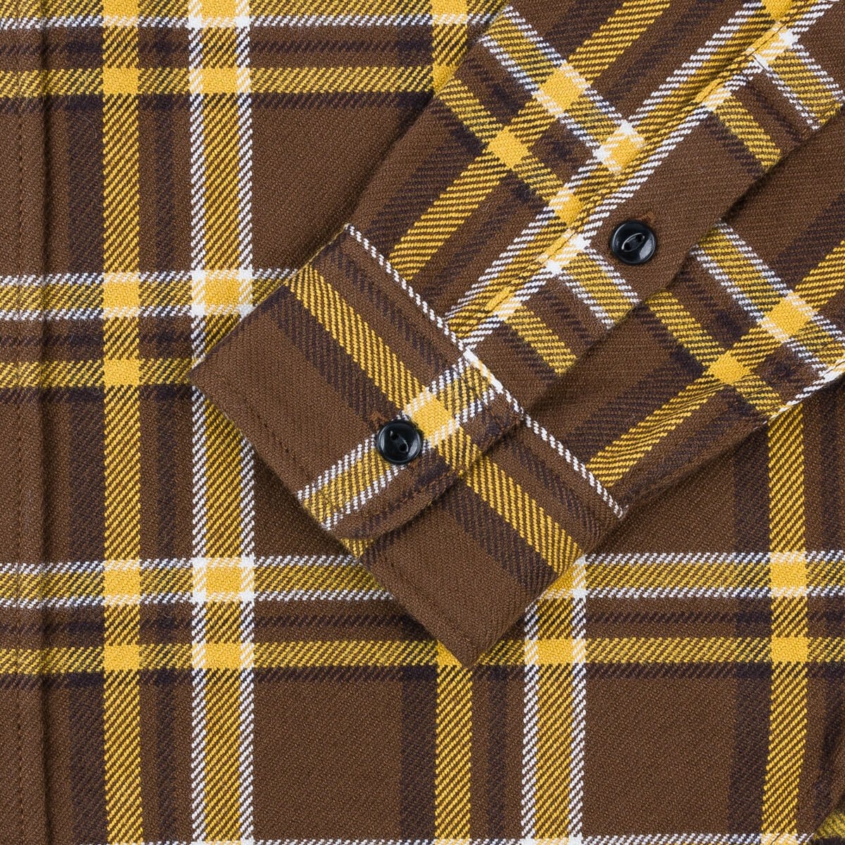 IHSH-378-BRN Ultra Heavy Flannel Crazy Check Work Shirt - Brown - 13