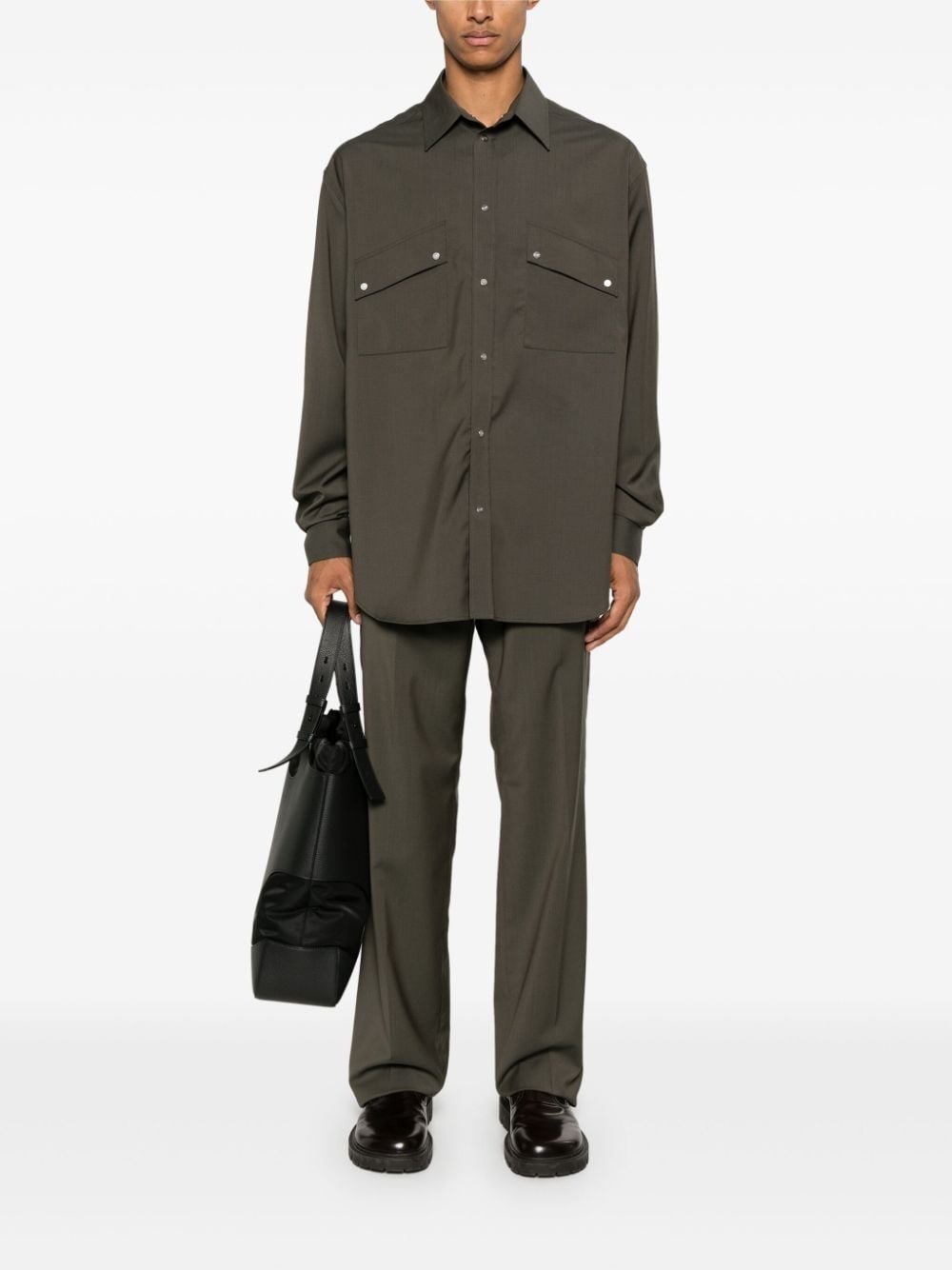 pleat-detail shirt - 2