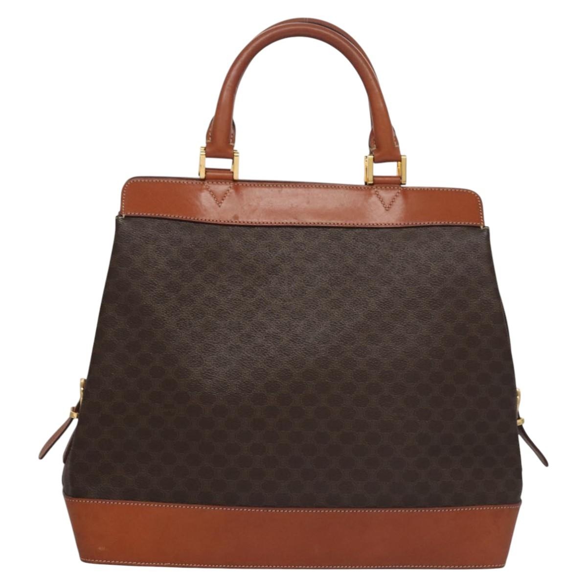 CELINE Macadam Canvas Hand Bag Pvc Leather Brown - 2