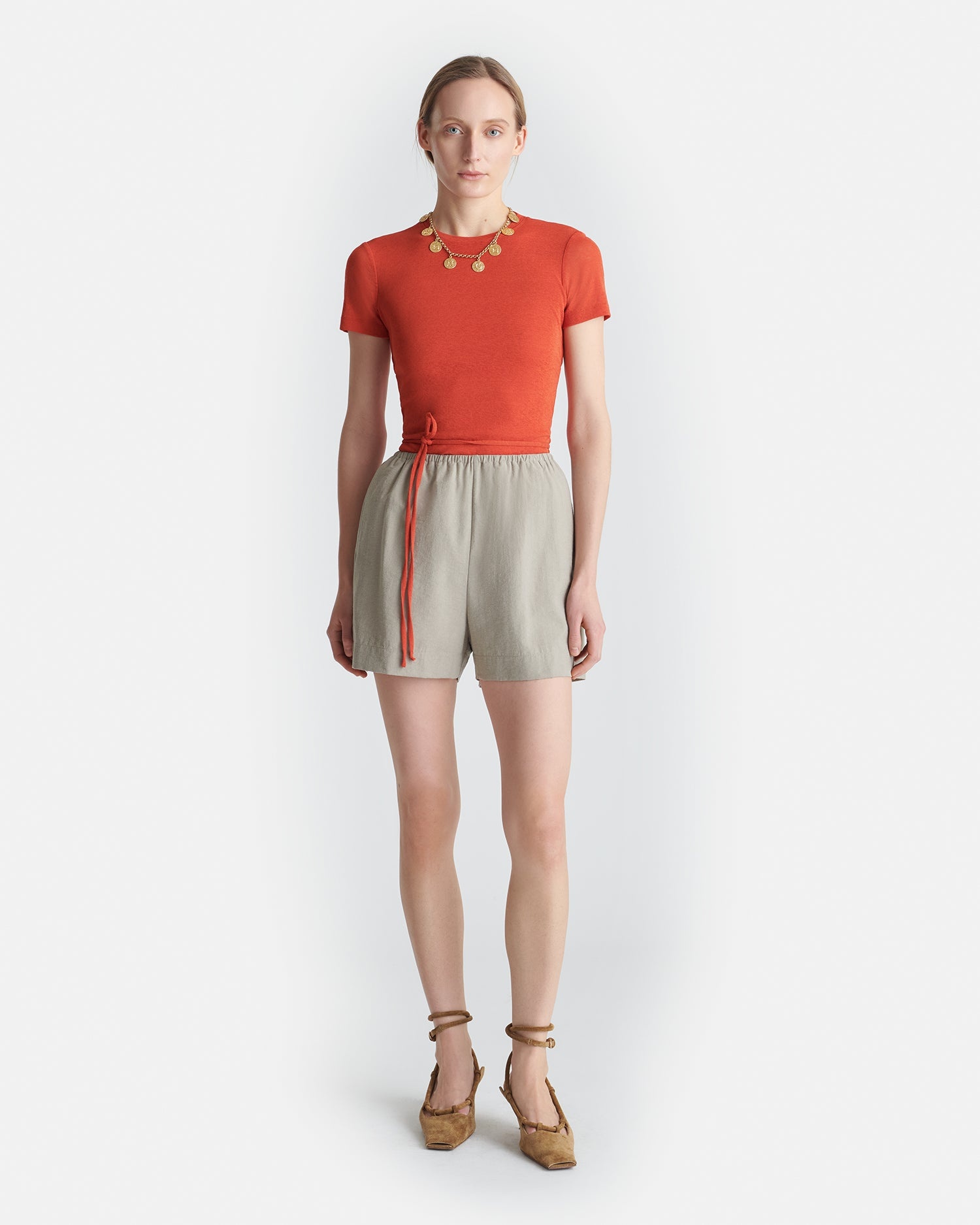 Cropped Mesh-Jersey Top - 3